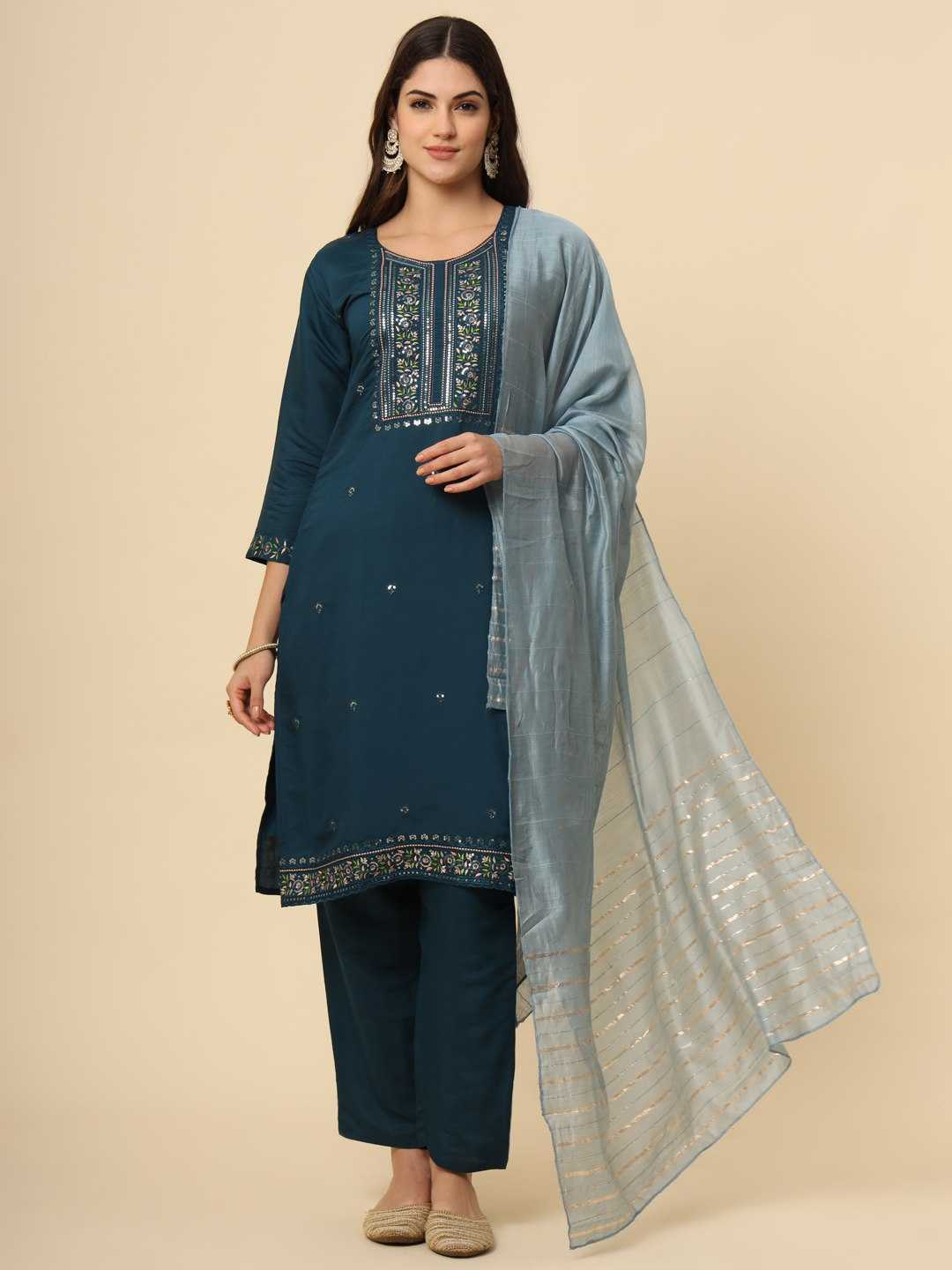 Muslin Silk Rin188 Campa Suits & Dresses  Embroidered Ladies Silk Party Wear Long Kurtis Suits