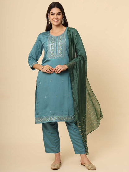 Muslin Silk Rin188 Campa Suits & Dresses  Embroidered Ladies Silk Party Wear Long Kurtis Suits