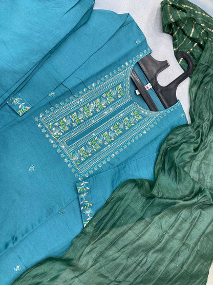 Muslin Silk Rin188 Campa Suits & Dresses  Embroidered Ladies Silk Party Wear Long Kurtis Suits