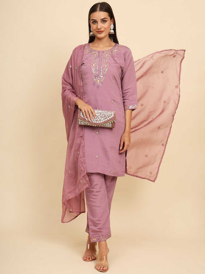 Muslin Silk Rin188 Rangrasiya Suits & Dresses  Ladies Silk Embroidered Long Kurtis Silk Suits