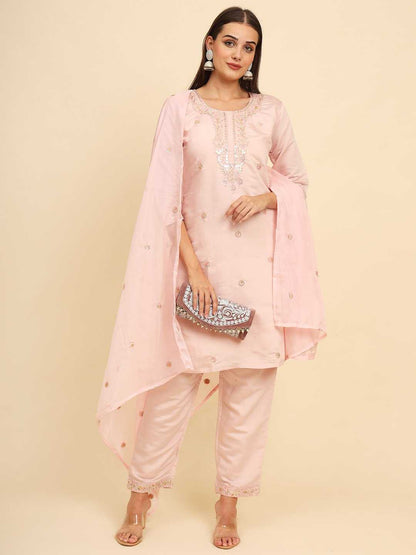 Muslin Silk Rin188 Rangrasiya Suits & Dresses  Ladies Silk Embroidered Long Kurtis Silk Suits