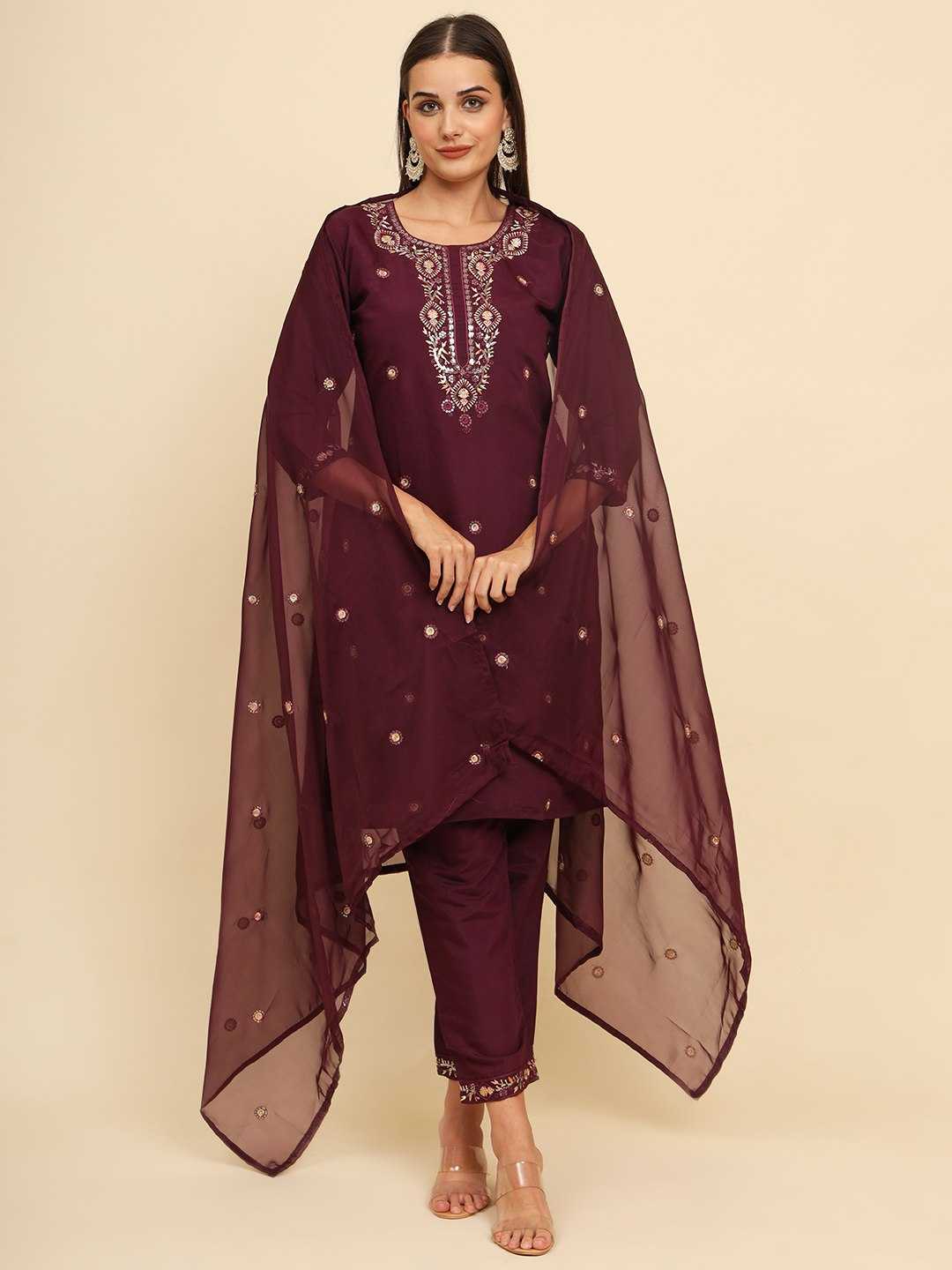 Muslin Silk Rin188 Rangrasiya Suits & Dresses  Ladies Silk Embroidered Long Kurtis Silk Suits