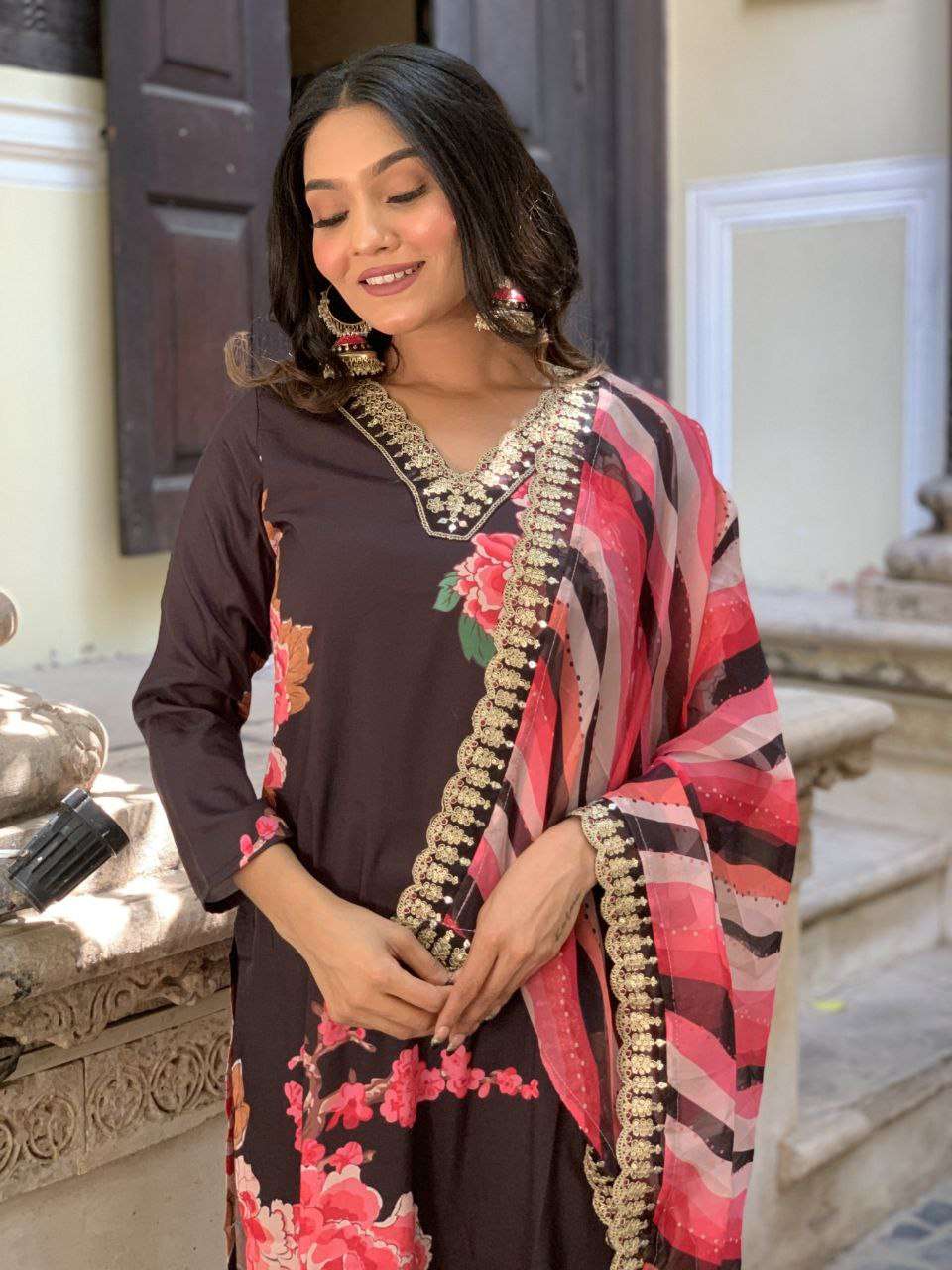 Muslin Smc 454 Suits & Dresses  Ladies Printed Dresses Suits E