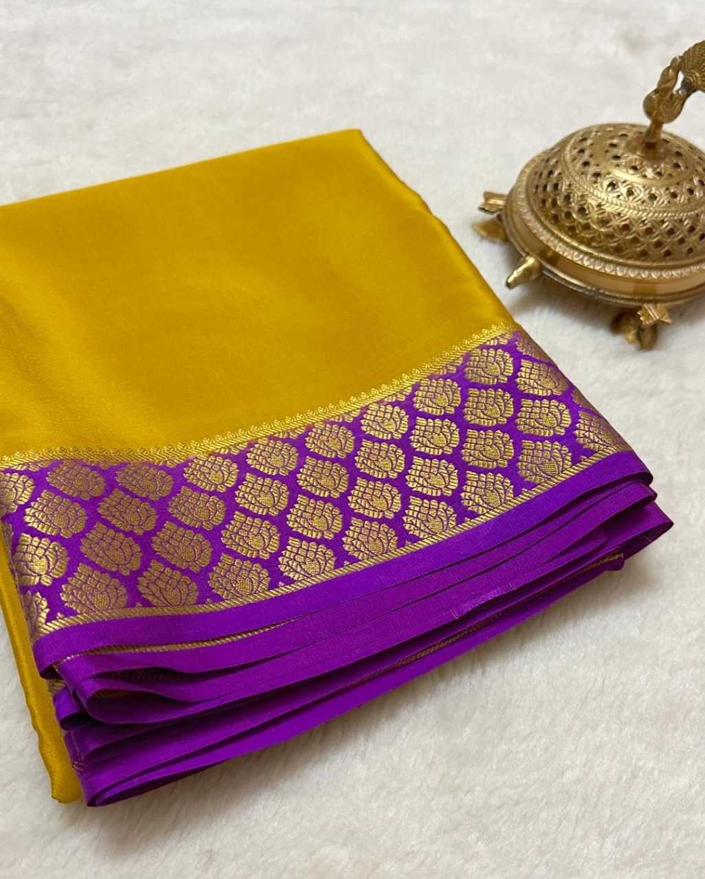 Mysore Silk Rrw Semi Sarees  Mysore Silk Gadwal Soft Silk Sarees