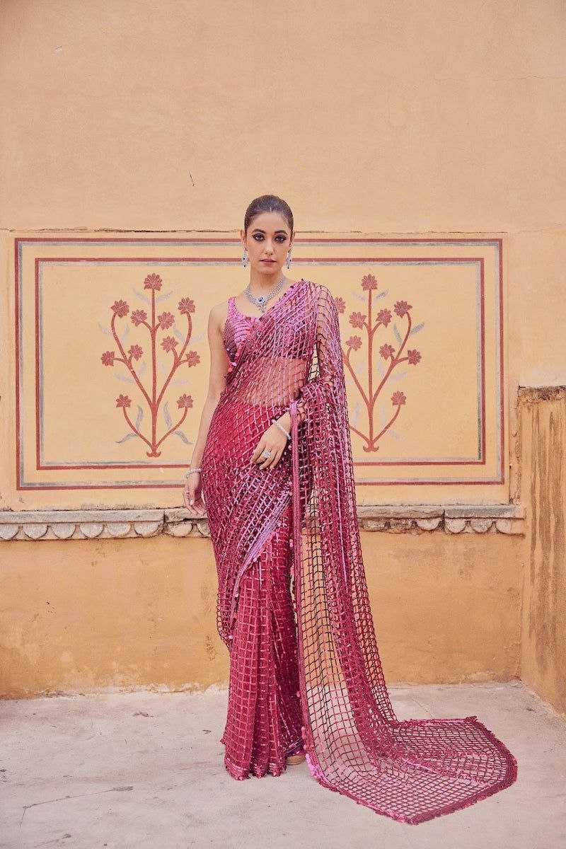 Net Kesh130 3436 Sarees  Net Party Wear Embroidered Sequins Work Fancy Sarees