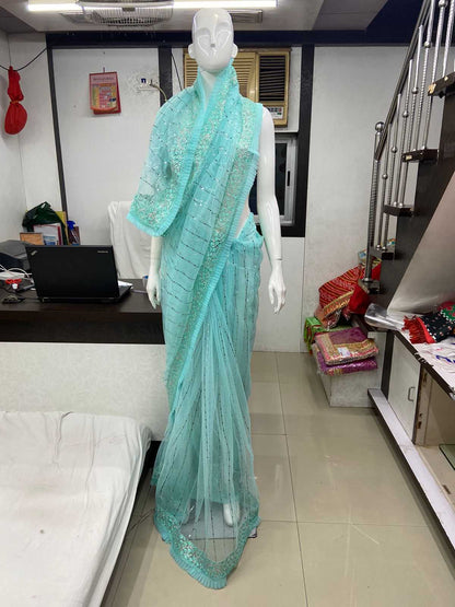 Net Rbc 23-B Sarees  Fancy Party Wear Net Sarees