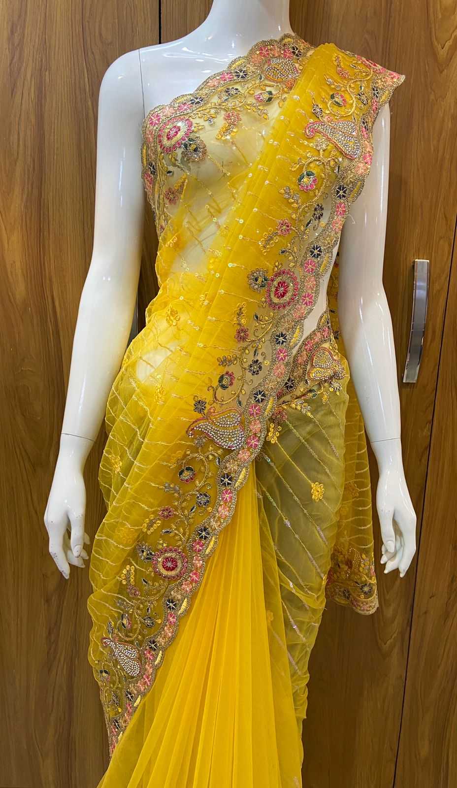 Net Rin109 Rbc39 Sarees  Net Embroidered Cutwork Viscose Sarees