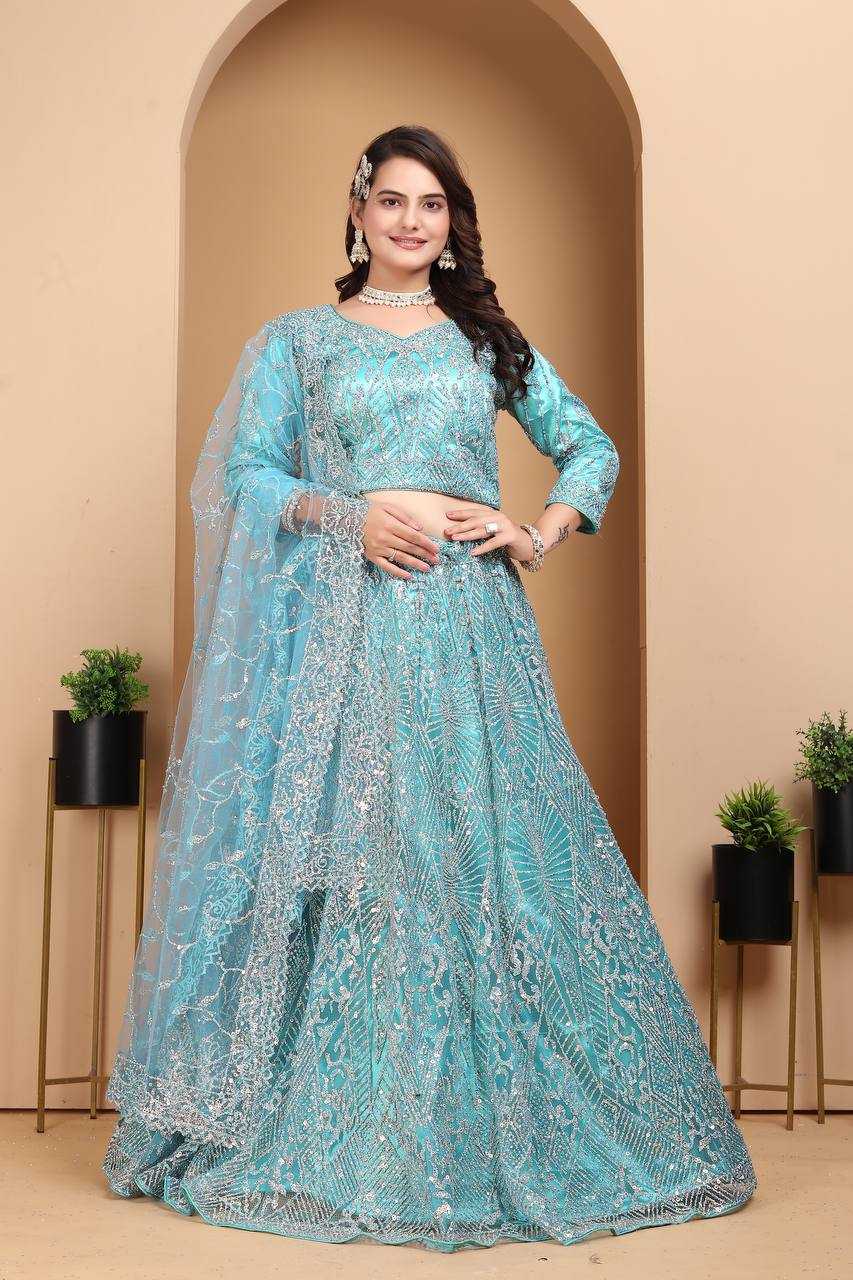 Net Rin114 5027 Lehengas  Designer Fancy Net Fancy Embroidered Lehengas