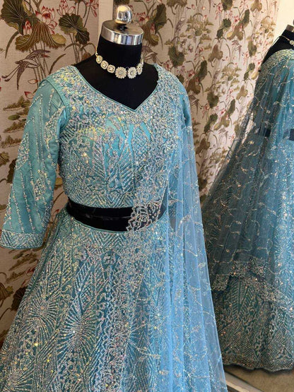 Net Rin114 5027 Lehengas  Designer Fancy Net Fancy Embroidered Lehengas