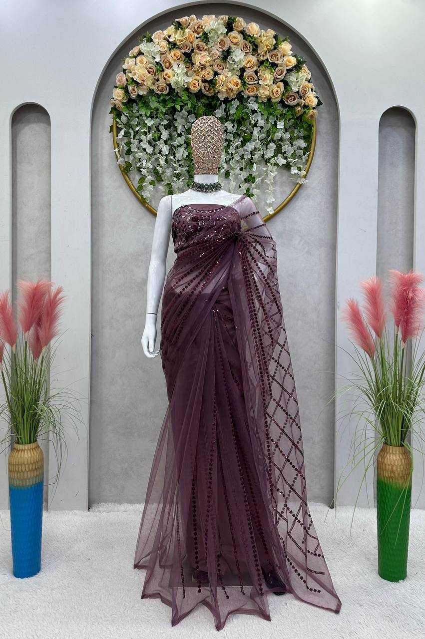 Net Rin133 464 Sarees  Fanct Sequence Net Work Designer Sarees