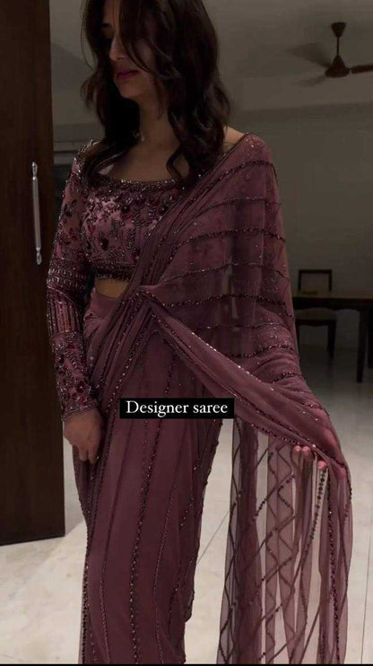 Net Rin133 464 Sarees  Fanct Sequence Net Work Designer Sarees