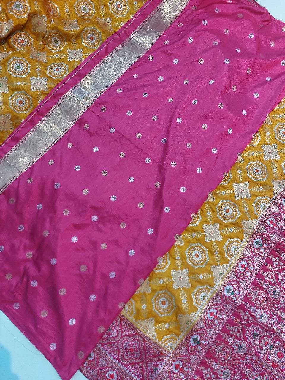 Nylon Rin201 Rrd15 Sarees  Printed Nylon Bandhani Bandhej Zari Border Sarees