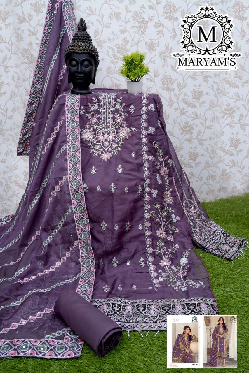 Organza Kal 167 Suits & Dresses  Unstitched Suits E