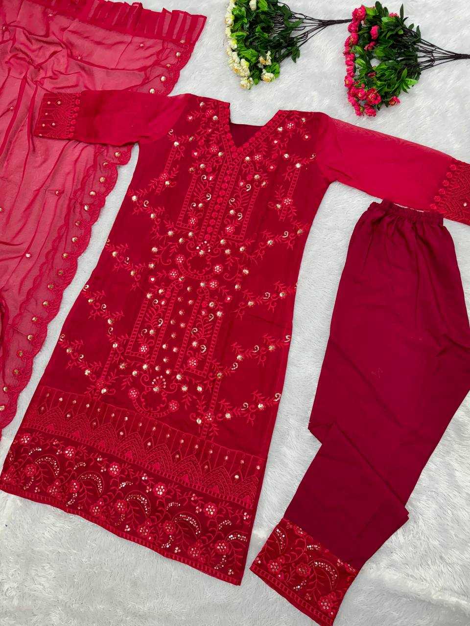 Organza Kesh140 151 Suits & Dresses Islamic Colthing  Ladies Pakistani Embroidered Ladies Silk Suits