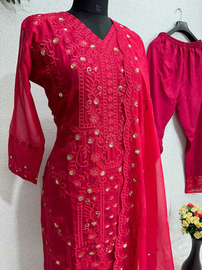 Organza Kesh140 151 Suits & Dresses Islamic Colthing  Ladies Pakistani Embroidered Ladies Silk Suits