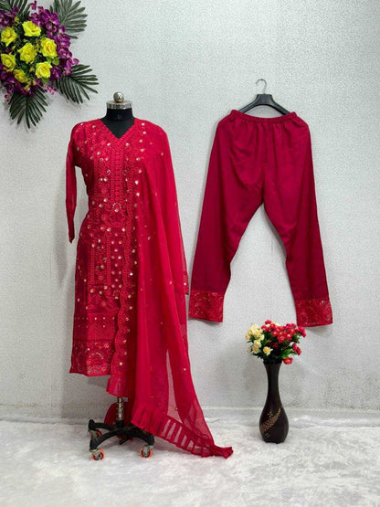 Organza Kesh140 151 Suits & Dresses Islamic Colthing  Ladies Pakistani Embroidered Ladies Silk Suits