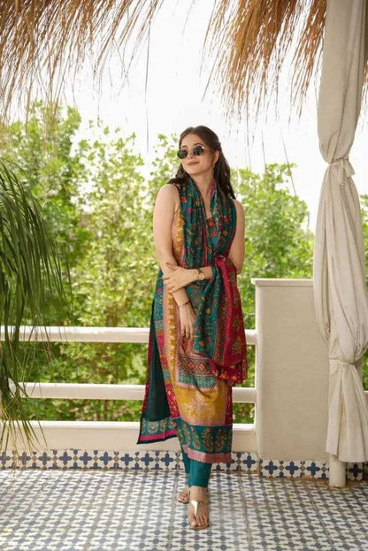 Organza Kesh154 1129 Suits & Dresses  Ladies Kashmiri Printed Ladies Party Wear Zari Work Suits