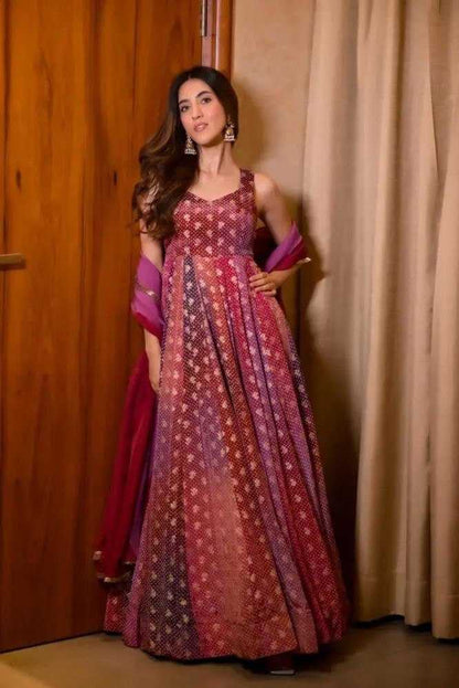 Organza Kesh154 251 Gowns  Printed Anarkali Long Fancy Gowns