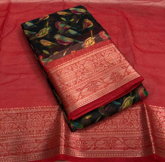 Organza Kesh203 Mtw07 Sarees  Organza Printed Ladies Sarees