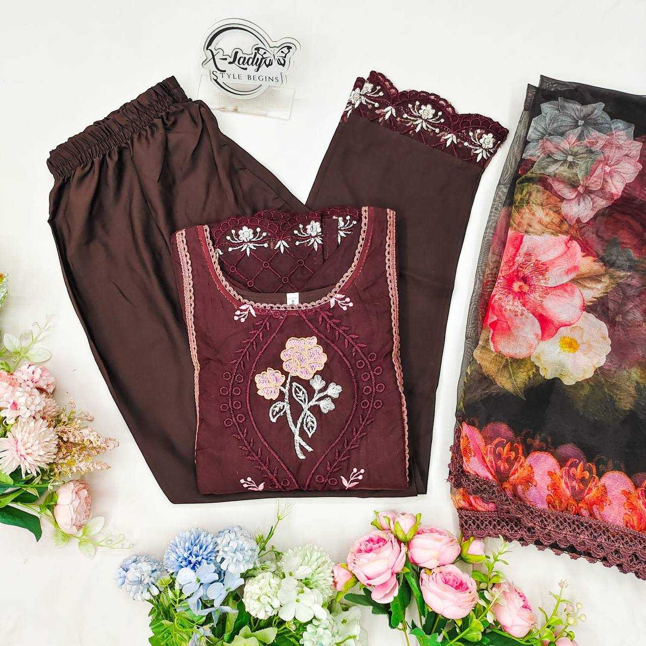 Organza Kesh211 Ldy37 Suits & Dresses Islamic Clothing  Ladies Pakistani Embroidery Long Kurtis Suits