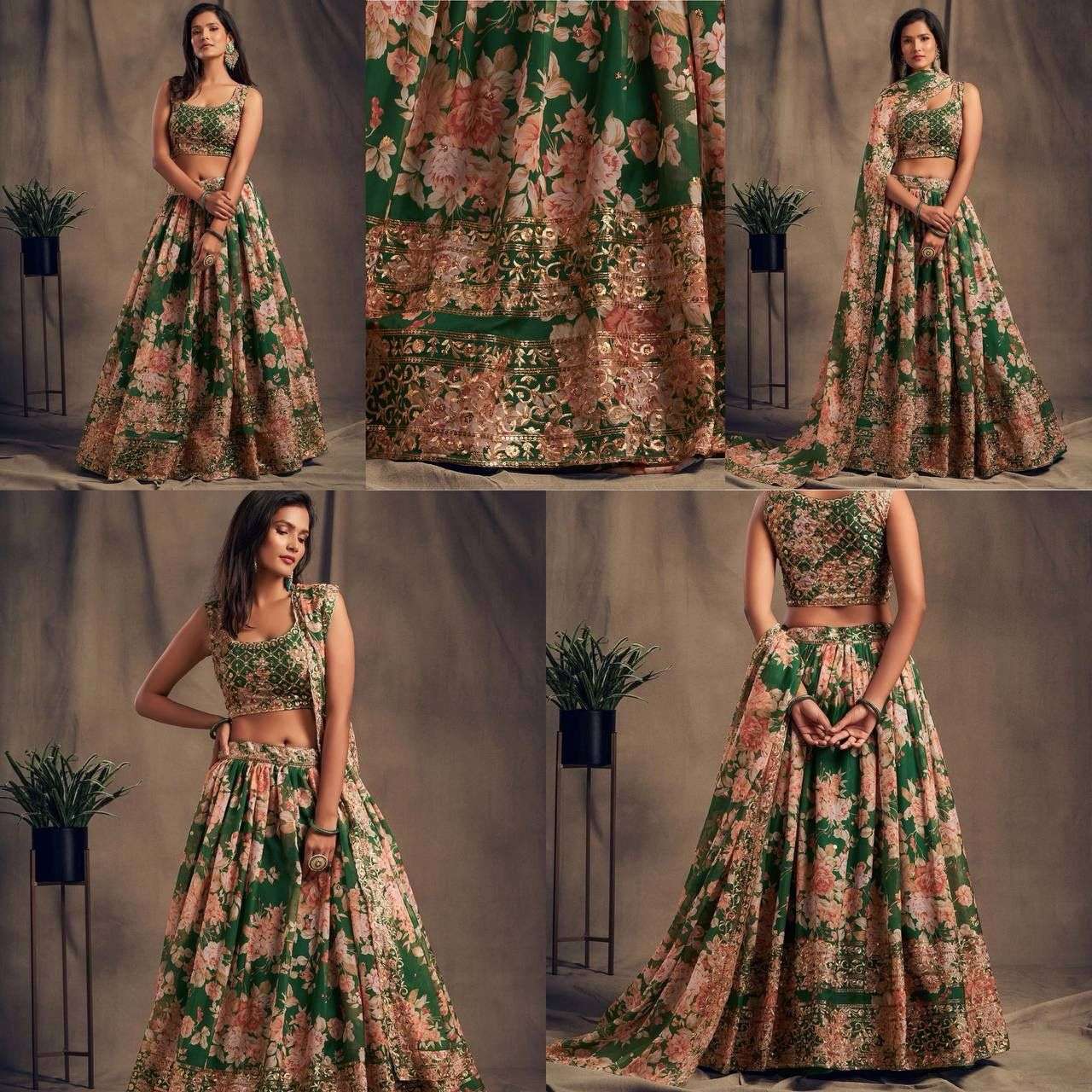 Organza Ksb 7619 Lehengas  Traditional Printed Embroidered Lehengas