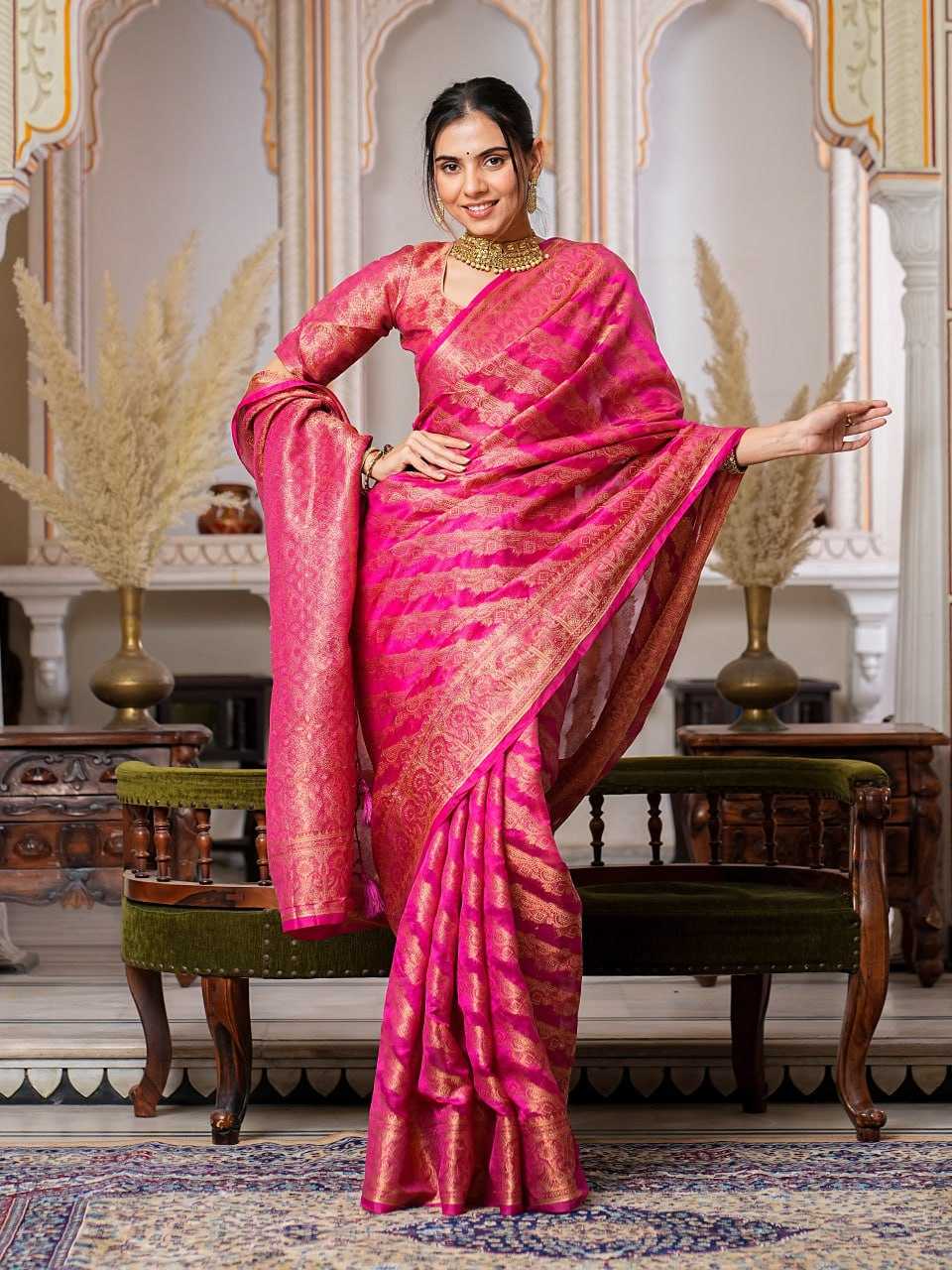 Organza Ral 1001 Sarees  Organza Party Wear Fancy Sarees