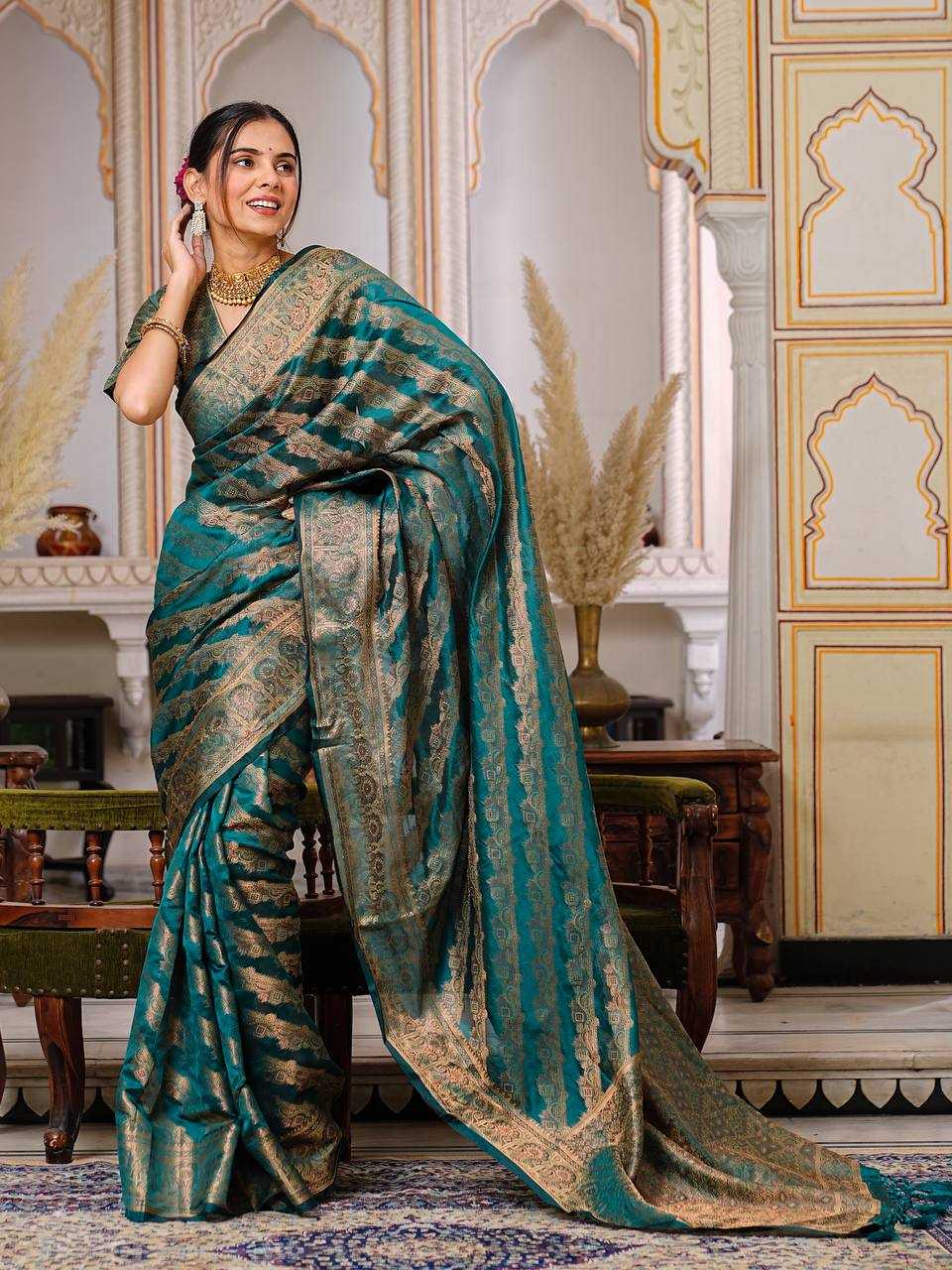 Organza Ral 1001 Sarees  Organza Party Wear Fancy Sarees