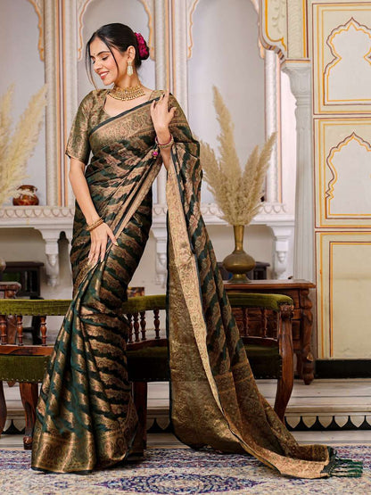 Organza Ral 1001 Sarees  Organza Party Wear Fancy Sarees