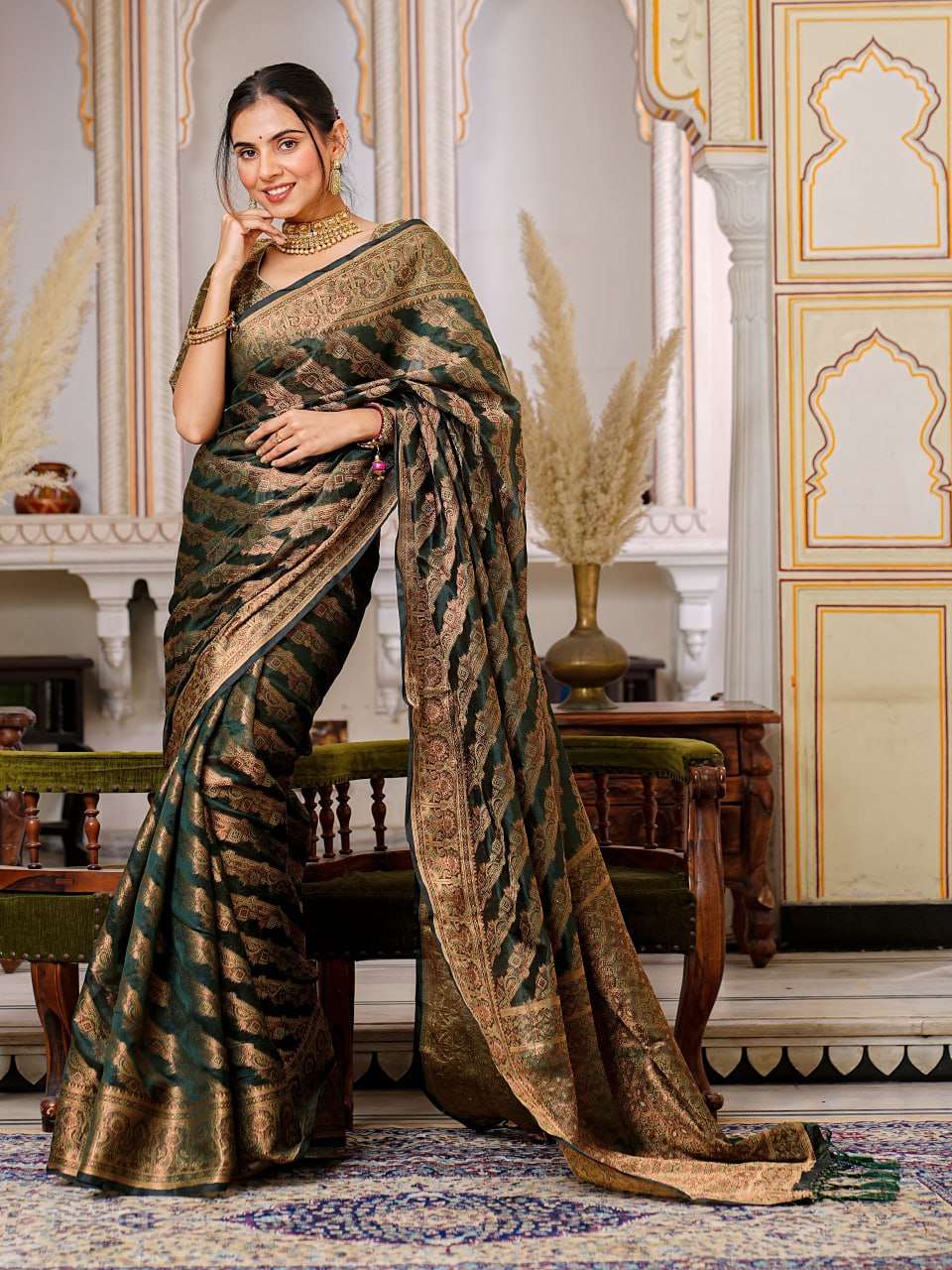 Organza Ral 1001 Sarees  Organza Party Wear Fancy Sarees