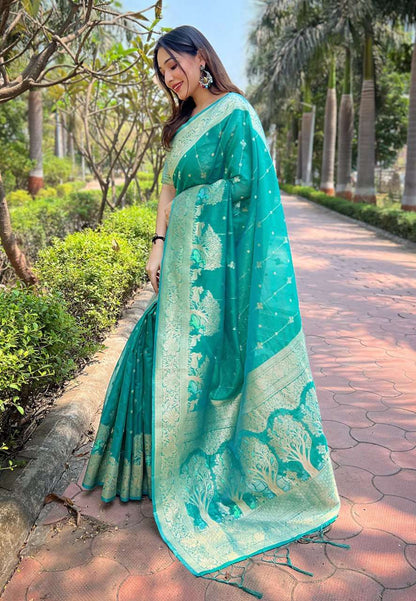 Organza Rew 3368 Sarees  Organza Fancy Zari Border Sarees