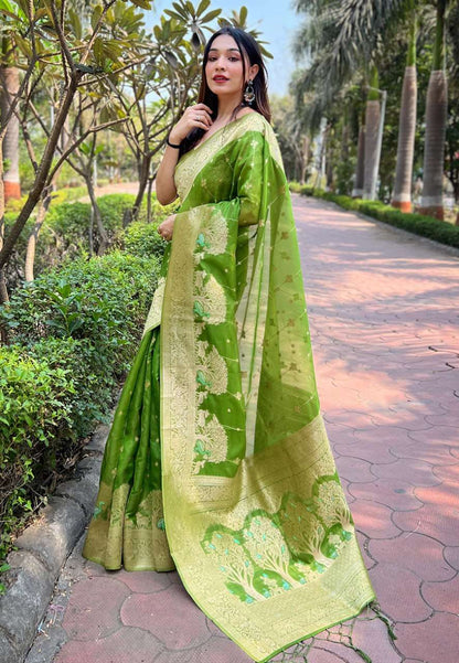 Organza Rew 3368 Sarees  Organza Fancy Zari Border Sarees