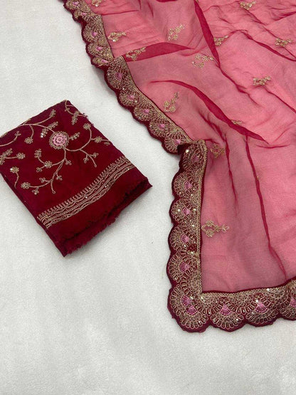 Organza Rgf 01 Sarees  Organza Sequence Embroidery Sarees