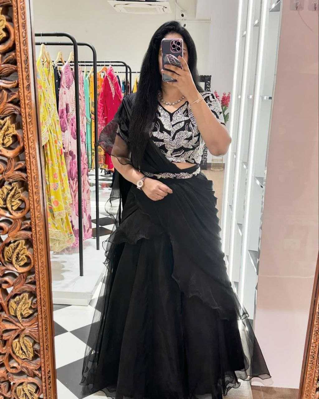 Organza Rhb 109  Lehengas