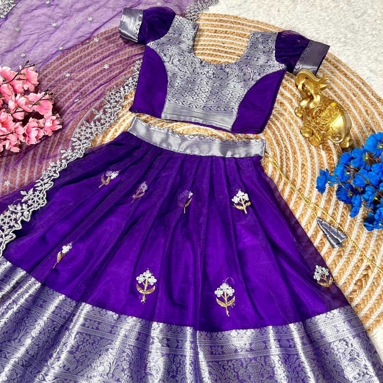 Organza Rin115 Ref50 Kids Wear  Kids Lehengas Kids Ethnic Wear Kids Traditonal Outfits Kids Festive Kids Diwali Clothes Baby Girl Lehengas