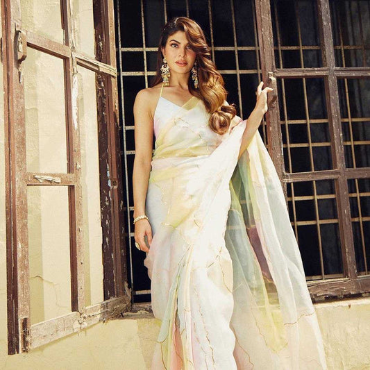 Organza Rin141 1471 Sarees  Organza Fancy Sequence Jacqueline Fernandez Sarees