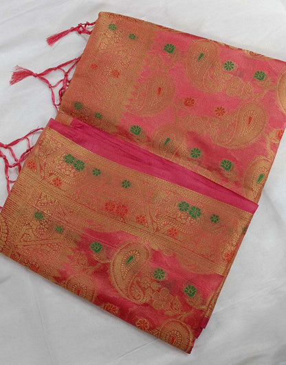 Organza Rin165 Meena Sarees  Organza Ladies Zari Border Sarees