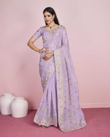 Organza Rin188 Nirma3 Sarees  Organza Work Embroidered Diwali Collections Wedding Sarees