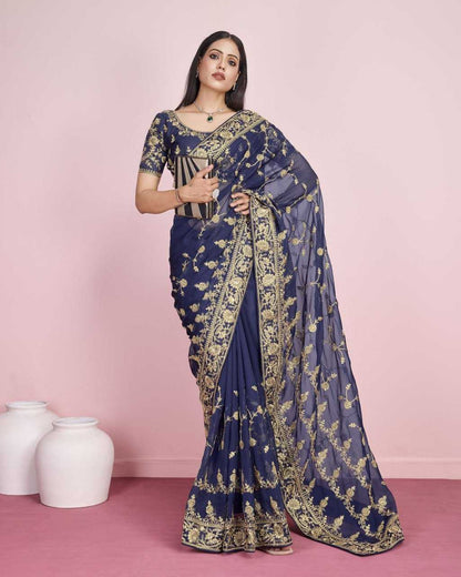 Organza Rin188 Nirma3 Sarees  Organza Work Embroidered Diwali Collections Wedding Sarees