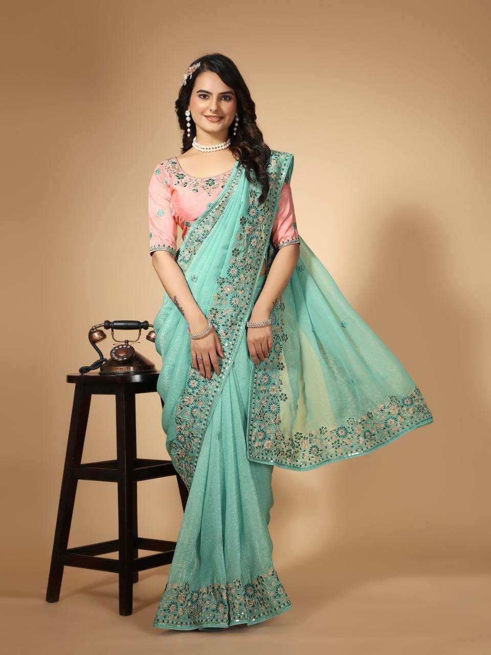 Organza Rin188 Suvarna Sarees Sarees  Designer Organa Embroidered Sarees