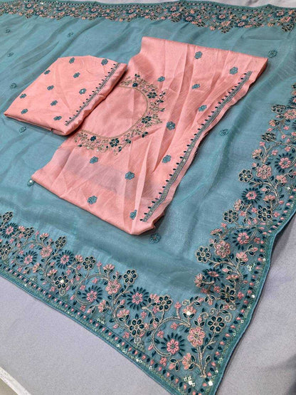 Organza Rin188 Suvarna Sarees Sarees  Designer Organa Embroidered Sarees