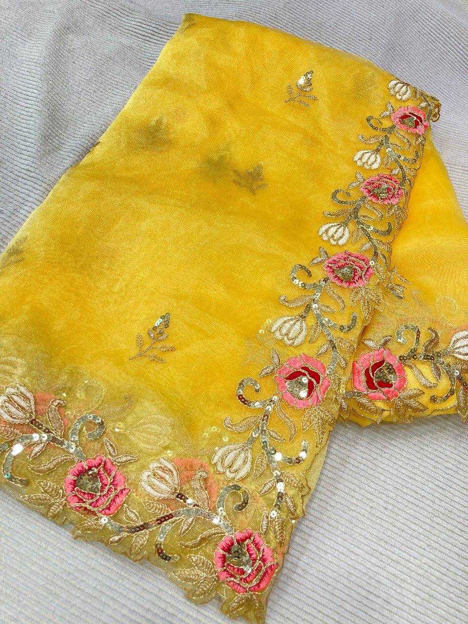 Organza Rvl 15 Sarees  Organza Party Wear Embroidered Sarees E