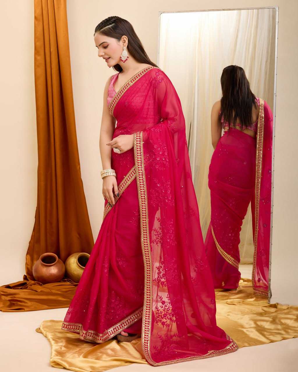 Organza Rvl 6210 Sarees  Fancy Party Wear Ladies Sarees