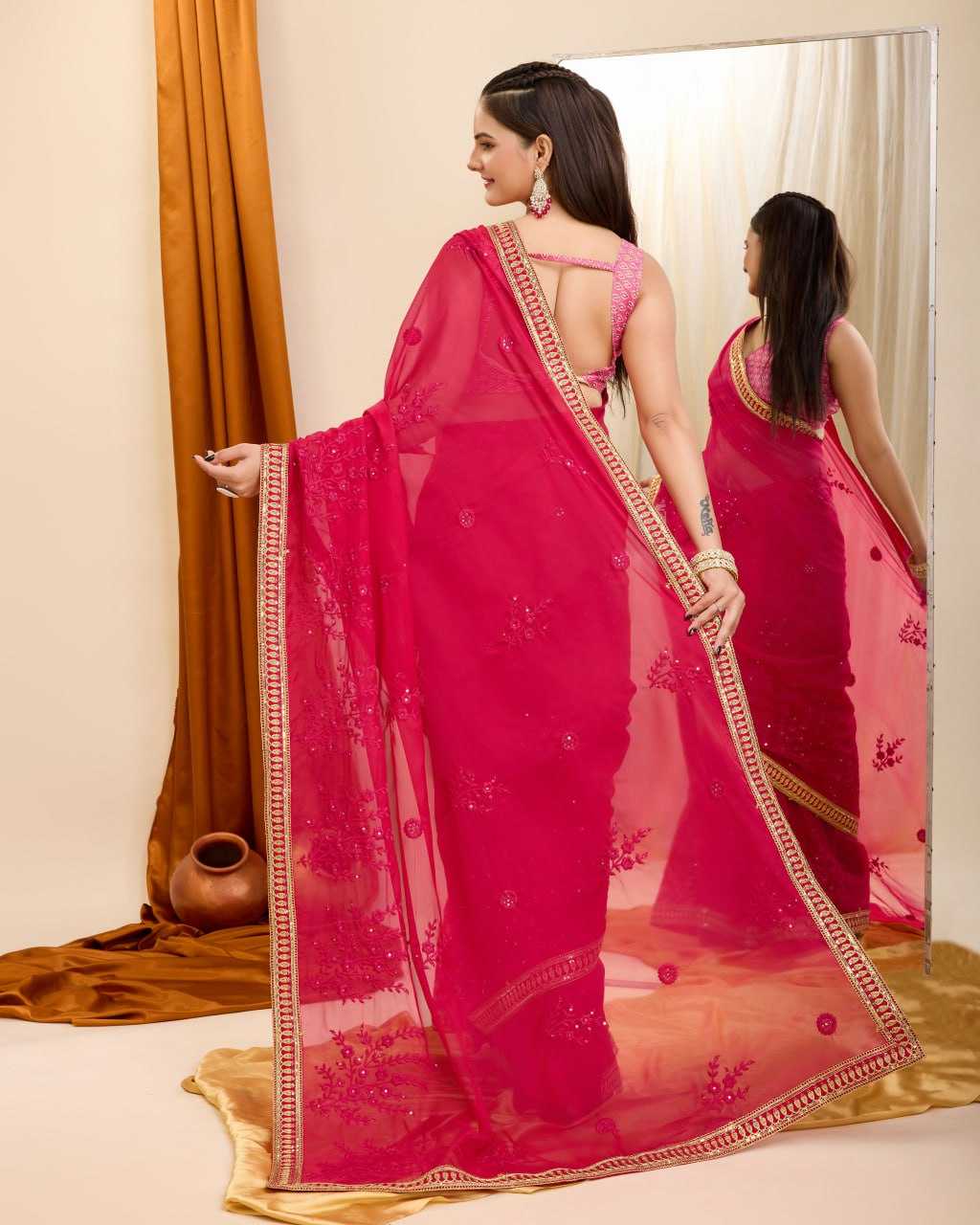 Organza Rvl 6210 Sarees  Fancy Party Wear Ladies Sarees