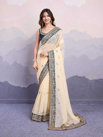 Organza Rvl Amruta Sarees  Organza Sequin Embroidered Sarees