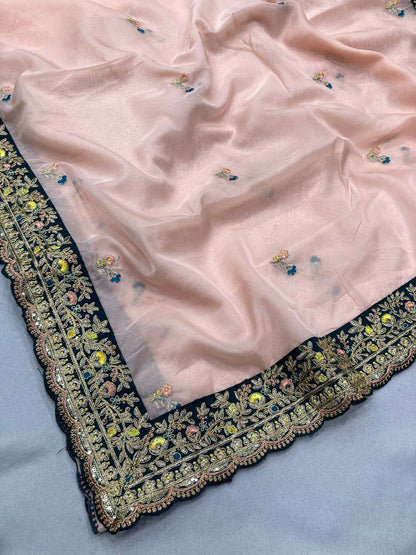 Organza Rvl Amruta Sarees  Organza Sequin Embroidered Sarees