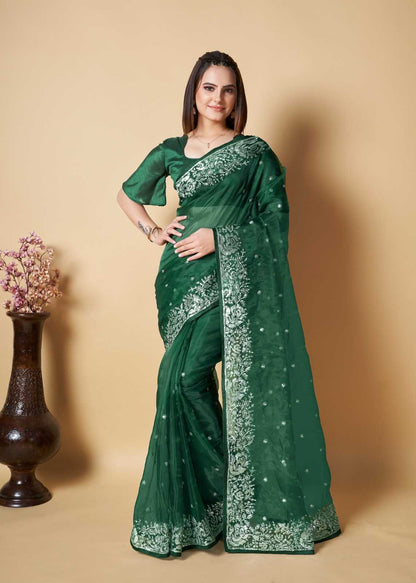 Organza Rvsg Idika Sarees  Organza Fancy Sequence Sarees