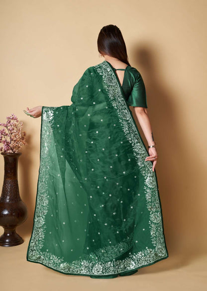 Organza Rvsg Idika Sarees  Organza Fancy Sequence Sarees