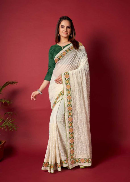 Organza  Sarees Rvsg Rasmalai Sequence  Saree