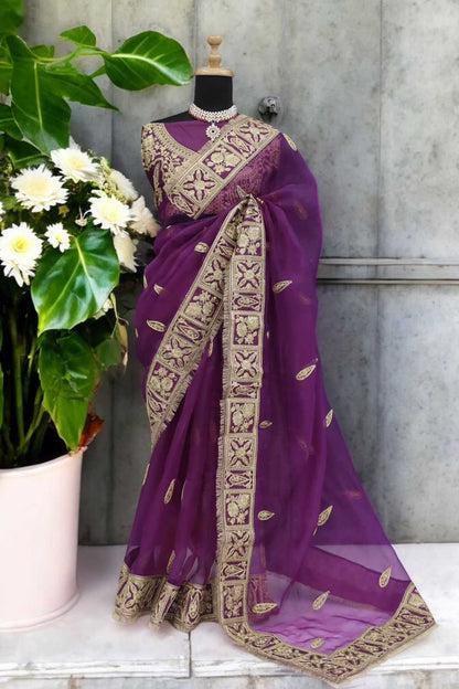 Organza Silk Kesh106 Torani Sarees  Organza Sequence Embroidered Sarees