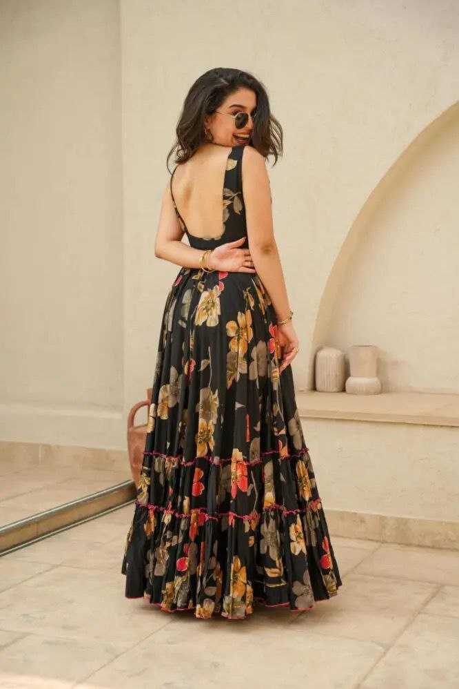 Organza Silk Kesh154 1123 Gowns  Printed Fancy Anarkali Long Gowns